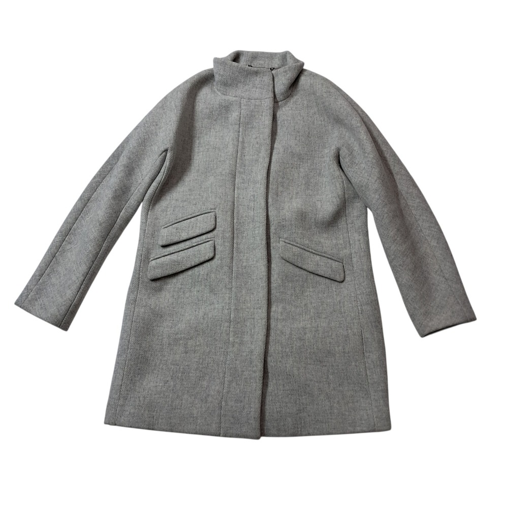 J. Crew Cocoon Coat Womens 10 Gray Italian Wool Quiet‎ Luxury Old Money Career